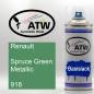Preview: Renault, Spruce Green Metallic, 918: 400ml Sprühdose, von ATW Autoteile West.